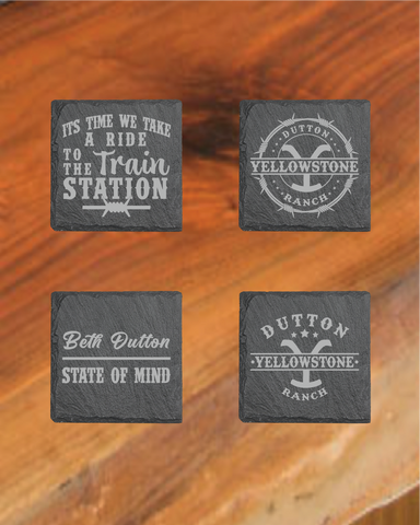 Yellowstone Slate Coaster Set