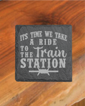 Train Station Slate Coaster