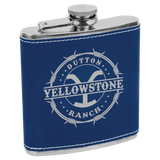 Yellowstone Barbwire 6 oz Leatherette Flask